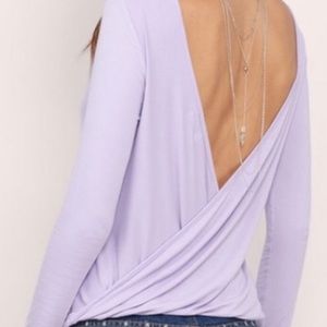 Open back purple long sleeve